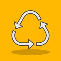 Recycle Filled Shadow Icon vector