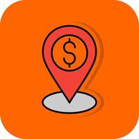 Location Filled Orange background Icon vector