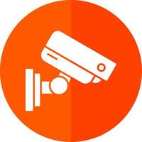 Security Camera Glyph Red Circle Icon vector