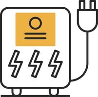 Uninterrupted Power Supply Skined Filled Icon vector