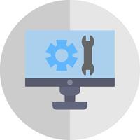 técnico apoyo plano escala icono vector