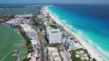 Aerial view of Cancun Hotel Zone video