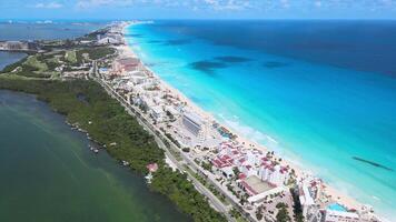 antenne visie van Cancun hotel zone video