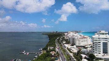 antenne visie van Cancun hotel zone video