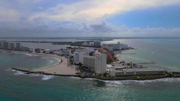 Aerial view of Cancun Hotel Zone video