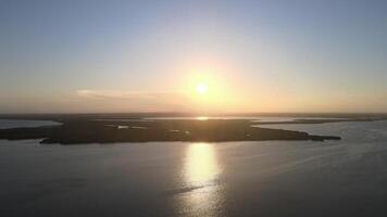 Aerial view of Nichupte Lagoon in Cancun video