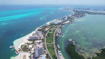 aérien vue de Cancun Hôtel zone video