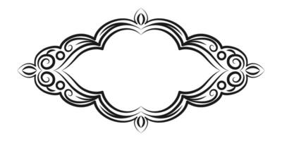 Vintage decorative frame. Decorative element for design in Eastern style, place for text. Floral black border. Lace illustration for invitations and greeting cards. illustration. vector