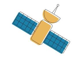 Satellite With Attached Satellite space technology. vector