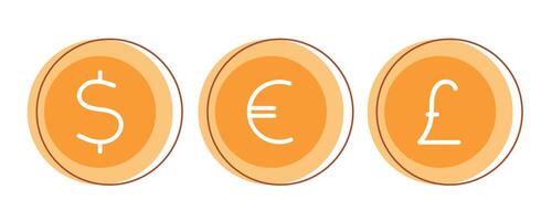 Three Different Types of Currency Displayed vector