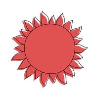 Sun Drawing on White Background vector