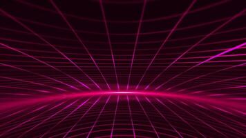 Retro futuristic cyberpunk grid motion background with red glowing neon light beams. This stylish synthwave animation is full HD and a seamless loop. video