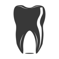 Silhouette cavity tooth black color only full body png