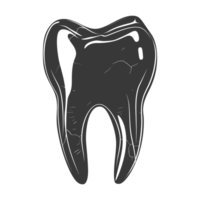 Silhouette cavity tooth black color only full body png