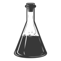 silhouette erlenmeyer borraccia tubo laboratorio cristalleria nero colore solo png