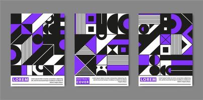 set of abstract retro graphic design covers, geometric design template. Cool vintage shape compositions. vector