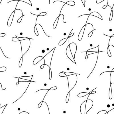 abstract people bodies silhouette seamless pattern. Black and white dancer, movement, exercise, action illustration. Sport human line design concept, background