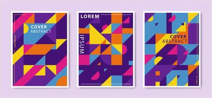 set of abstract retro graphic design covers, geometric design template. Cool vintage shape compositions. vector