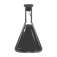 silhouette erlenmeyer borraccia tubo laboratorio cristalleria nero colore solo png