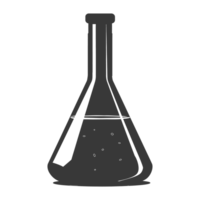silhuett erlenmeyer flaska rör laboratorium glas svart Färg endast png