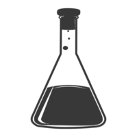 silhouette erlenmeyer borraccia tubo laboratorio cristalleria nero colore solo png
