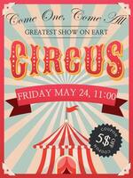 Vintage retro circus poster. Circus invitation. Carnival invite. vector