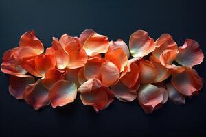 Rose Petal Portrait on Black Background photo