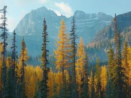 Forest landscape in autumn colors photo