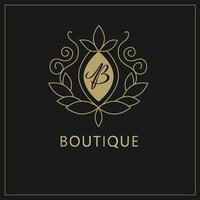 elegante logo para un boutique en contorno estilo vector