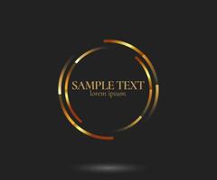 Abstract golden lines in circle form, Design element, Geometric shape with luxury style, Striped border frame for image, Technology round Logo, Spiral Illustration vector