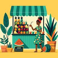 Juice Stand Flat Design vector