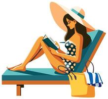 Woman on Vacation Isolated vector