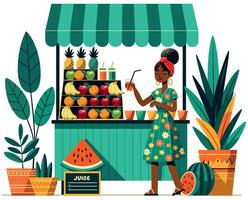 Juice Stand Flat Design Isolated vector