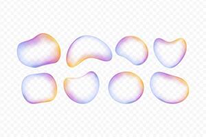 set of liquid shapes, refractive bubbles on a background. illustration vector