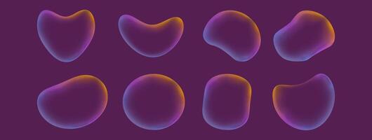 set liquid in form of a refractive bubble. illustration vector