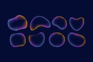 collection of liquid in form of a refractive bubble on dark background. illustration vector