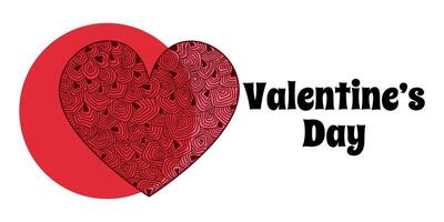 Valentines Day, simple horizontal holiday poster or banner design vector