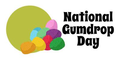 National Gumdrop Day, simple horizontal food poster or banner design vector
