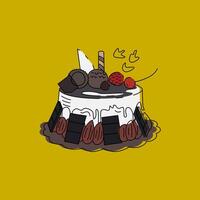 Birthday cake illustration design in white background vector
