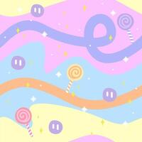 adorable candy pastel girly background for kids wallpaper vector