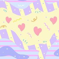 cute love pastel hand drawn seamless background for kids wallpaper vector