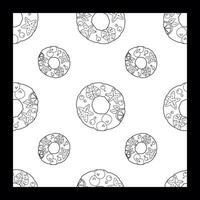 Outline Lifebuoy Seamless pattern. Hand drawn sketch Background. Linear isolated on white illustration. Summer and Vacation concept, Contour Template for Textile, Wrapping, Decoration, Fabric. vector