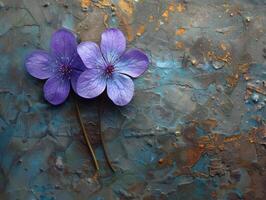 Tiny Purple Floor Flowers Close-Up photo