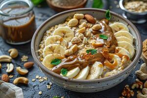 Nut Butter Banana Oat Bowl Delight photo