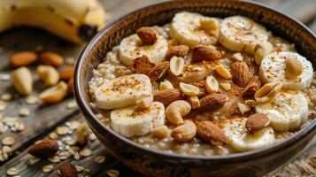 Nut Butter Banana Oat Bowl Delight photo