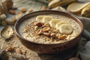 Nut Butter Banana Oat Bowl Delight photo