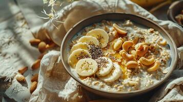 Nut Butter Banana Oat Bowl Delight photo