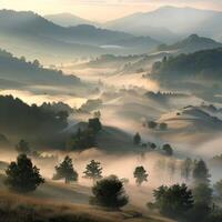 Misty Mountain Morning Landscape photo