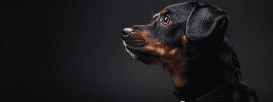 Minimalistic Dog Sideview with Copyspace photo
