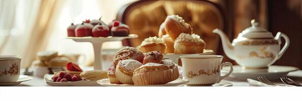 Luxury Bakery on Elegant Dining Table photo